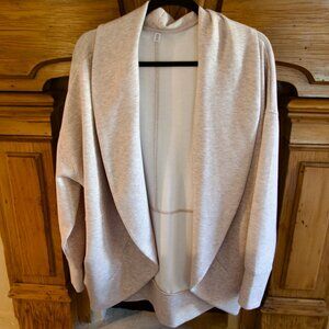 YOGALICIOUS London Open Front Scuba Cardigan in HEATHER NACREOUS CLOUD - Size M